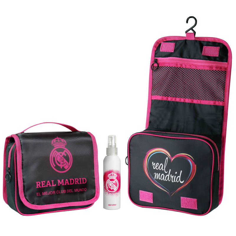Real Madrid Saco De Toilette Feminino Com Colónia De Corpo 150 Ml