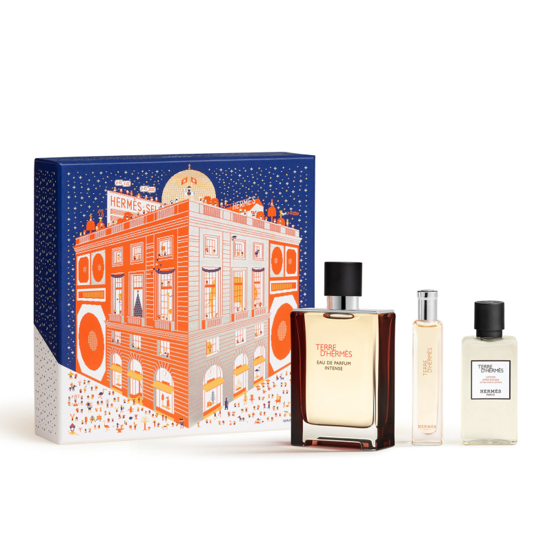 Caixa Terre D'hermès Eau De Parfum Intense 100 Ml + Mini 15 Ml + Shave Lotion 40 Ml