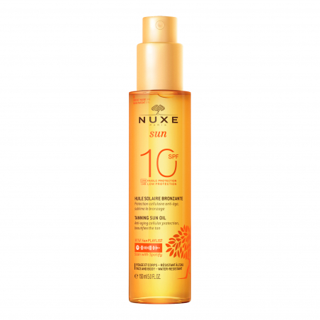 NUXE SUN TANNING OIL FACE AND BODY SPF10 150ML