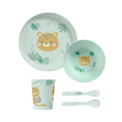 VAISSELLE 5 PIÈCES "JUNGLE CHEETAHS"