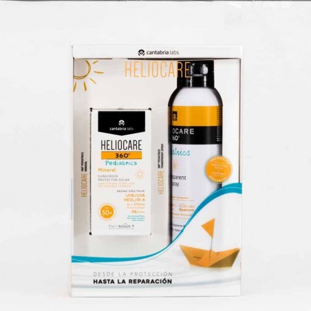 PACK SOLAR HELIOCARE 360º PEDIATRICS MINERAL 50ML + TRANSPARENT SPRAY 200ML