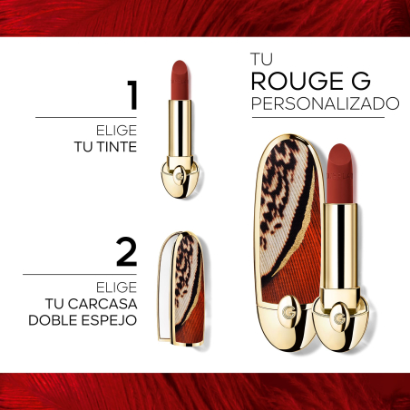 Rouge G Majestic Feathers Boîtier Joya avec Double Miroir Édition Limitée