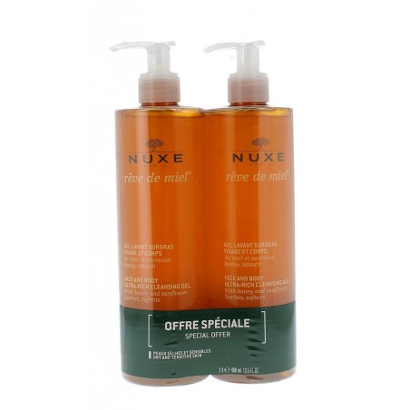 Nuxe Duplo Gel Lavant Visage et corps 2 X 400 Ml