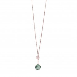 PENDENTIF AVEC DEUX PIERRES ROSES ET VERTES