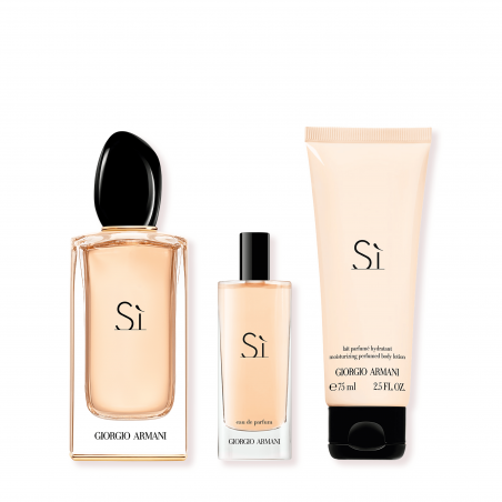 LE COFFRET SÌ DE GIORGIO ARMANI  100 ML + 15 ML + 75 ML DE LAIT POUR LE CORPS.