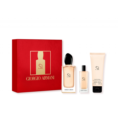 LE COFFRET SÌ DE GIORGIO ARMANI  100 ML + 15 ML + 75 ML DE LAIT POUR LE CORPS.