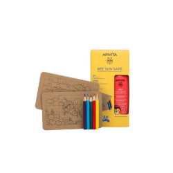 SET BEE SUN SAFE HYDRA FRESH CREAM GEL SPF50 + 2 PUZZLE KRAFT E 5 MATITE COLORATE