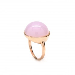 ANELLO CON GEMMA ROTONDA ROSA