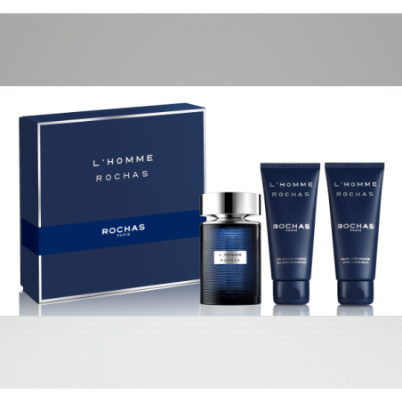 L'HOMME ROCHAS  Cofre (EDT Vapo.100+After shave Balm100+ Gel100 )