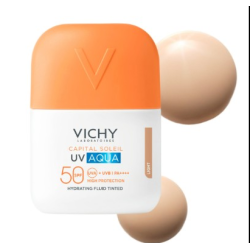 Vichy Capital Soleil UV Aqua Fluido Idratante SPF 50 Leggermente Colorato