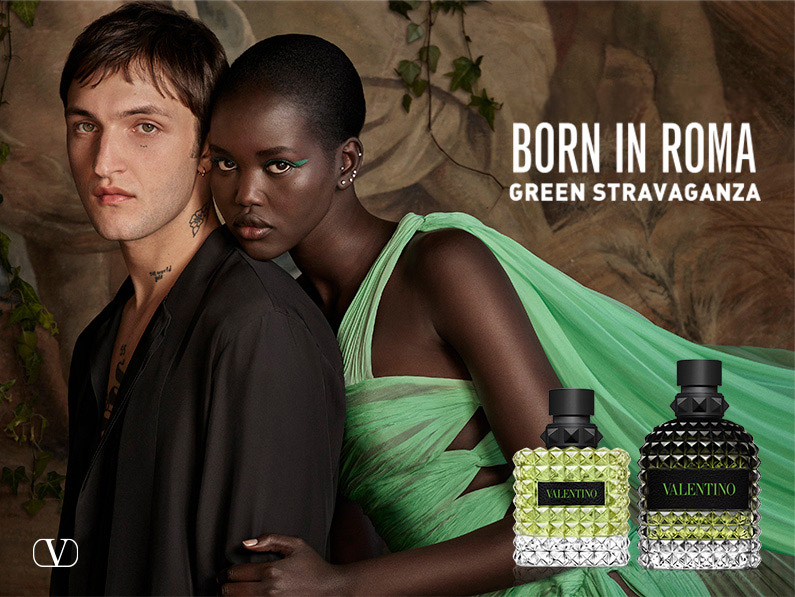 Born in Roma donna Green Stravaganza Valentino