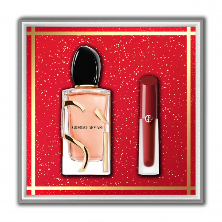 CAIXA DE NATAL SÌ EAU DE PARFUM INTENSE E BATOM DE CETIM LIP MASTER