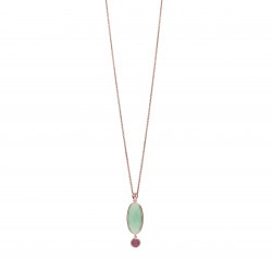 PENDENTIF AVEC DEUX PIERRES VERTES OVALES