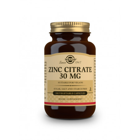 ZINC CITRATO 30MG CÁPSULAS VEGETALES