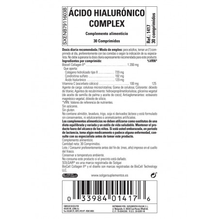 ÁCIDO HIALURÓNICO COMPLEX 30 cáps