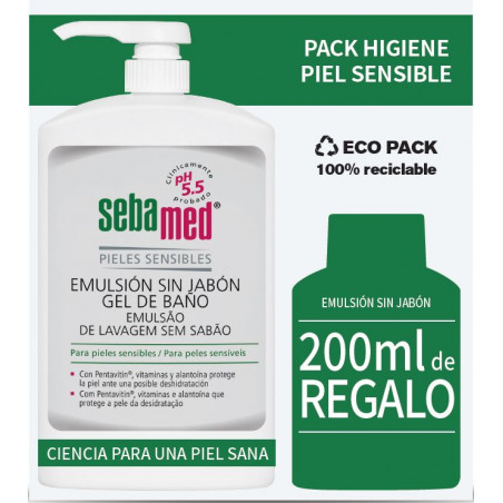 PACOTE DE EMULSÃO SEM SABÃO 1L+ 200ML PRESENTE