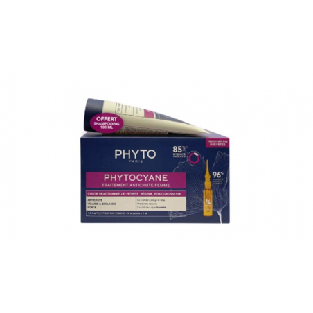 PHYTO PARIS PHYTOCYANE TRATAMENTO ANTI-QUEDA DE CABELO PARA MULHER + OFERTA DE CHAMPÔ